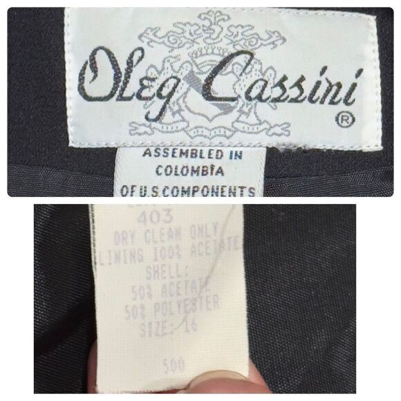 Oleg Cassini Black Blazer & Pant Suit Set Size 16 - Picture 9 of 16